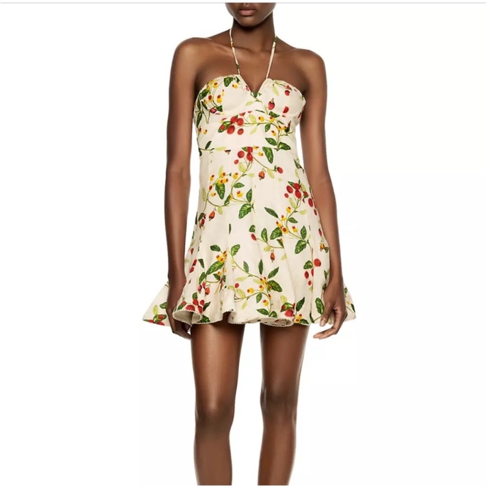 Agua by Agua Bendita Curandera Anturio Frutal Floral Linen Minidress